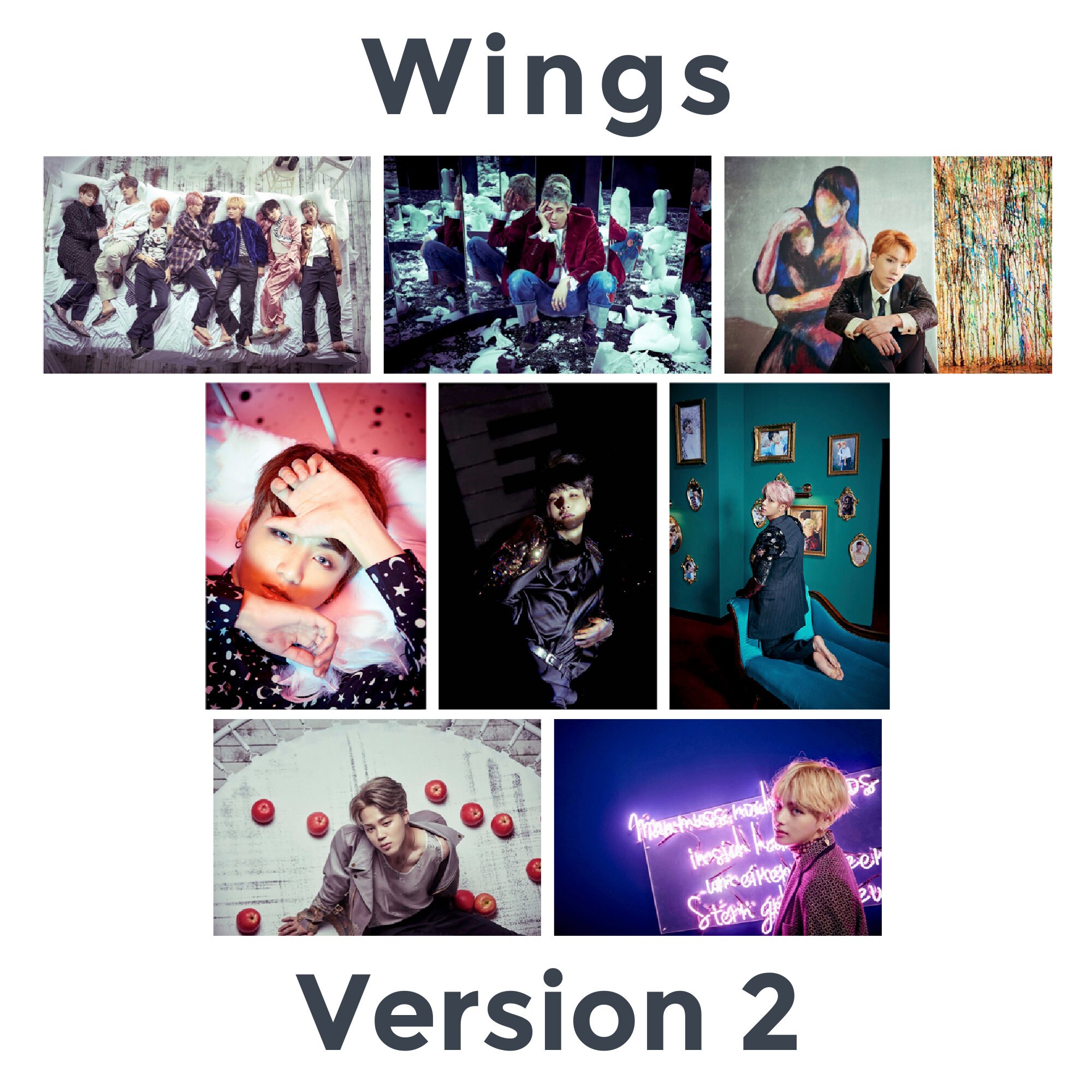 BTS Wings unofficial Photocards Kpop Etsy