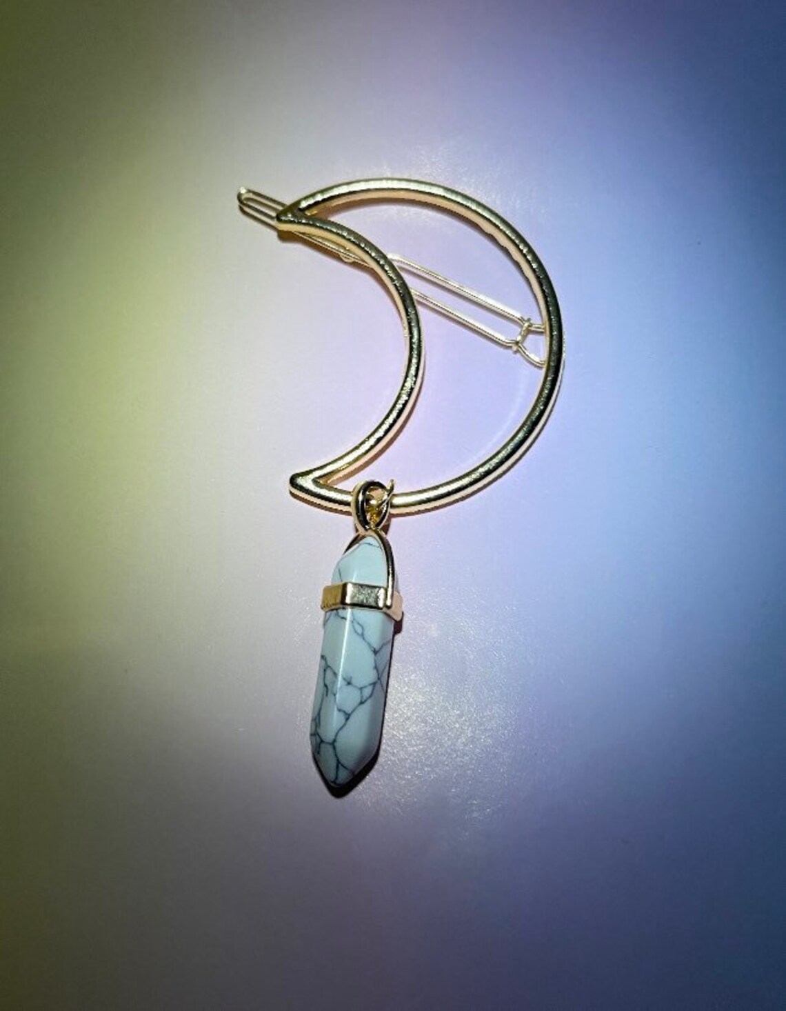 Crystal Moon Hair Clip Bin Barrette Pendant Gemstone Stylish Etsy UK