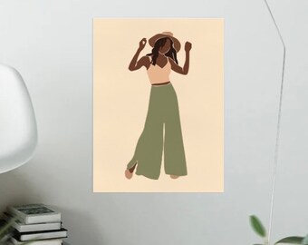 Black Art, Black Woman Black art, African American Art, Black Girl Art, Boho Art, Bohemian Art Digital Wall Art