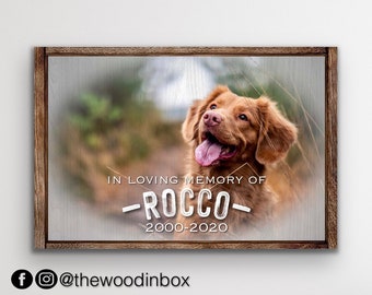 Custom Pet Memorial Canvas | Dog or Cat Loss Sympathy Gifts | Pet Loss Frame | Photo to Canvas | Pet Remembrance Plaque | Pet Lovers Gift