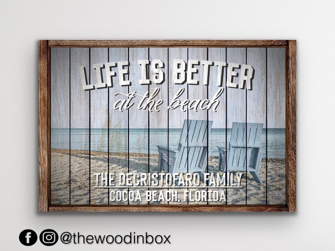 Custom Life is Better at the Beach Sign Beach House Sign | Etsy