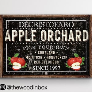Personalized Apple Orchard Sign black Fall Wall Decor - Etsy
