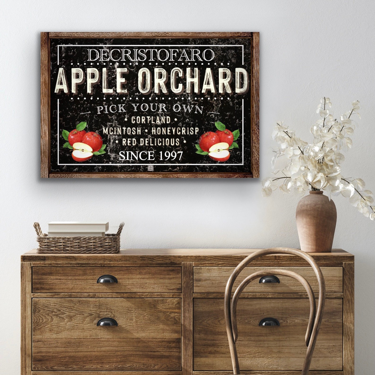 Personalized Apple Orchard Sign black Fall Wall Decor - Etsy
