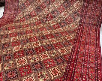 10x13 Super Fine Quality Large Turkmen Rug - Hand Knotted Afghan Top Quality Biljic Oriental Carpet 9'8x12'10 - Living Room Kids 293x390 cm