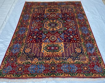 8x12 Multicolor Fine Quality Turkish Mamluk Area Rug - Handmade Veg Dyes Soft Wool Large Rug 8.4x11.10 ft - Turkmen Oriental Rug 251x358 cm