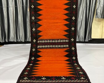 2.3x5.6 ft Old Traditional Small Kilim Rug, 2x6 Tribal Handwoven Afghan Fine Rug, Home Decor Unique Handmade Wool Turkish Rug, Bedroom Rug