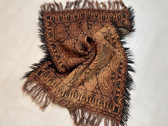 1.6x2.6 ft Paisley Antique Shawl - Table Decor Throw Shawl - Table Cloth Decor Shawl - Made In Kashmir - Woolen Shawl Home Decor Farmhouse