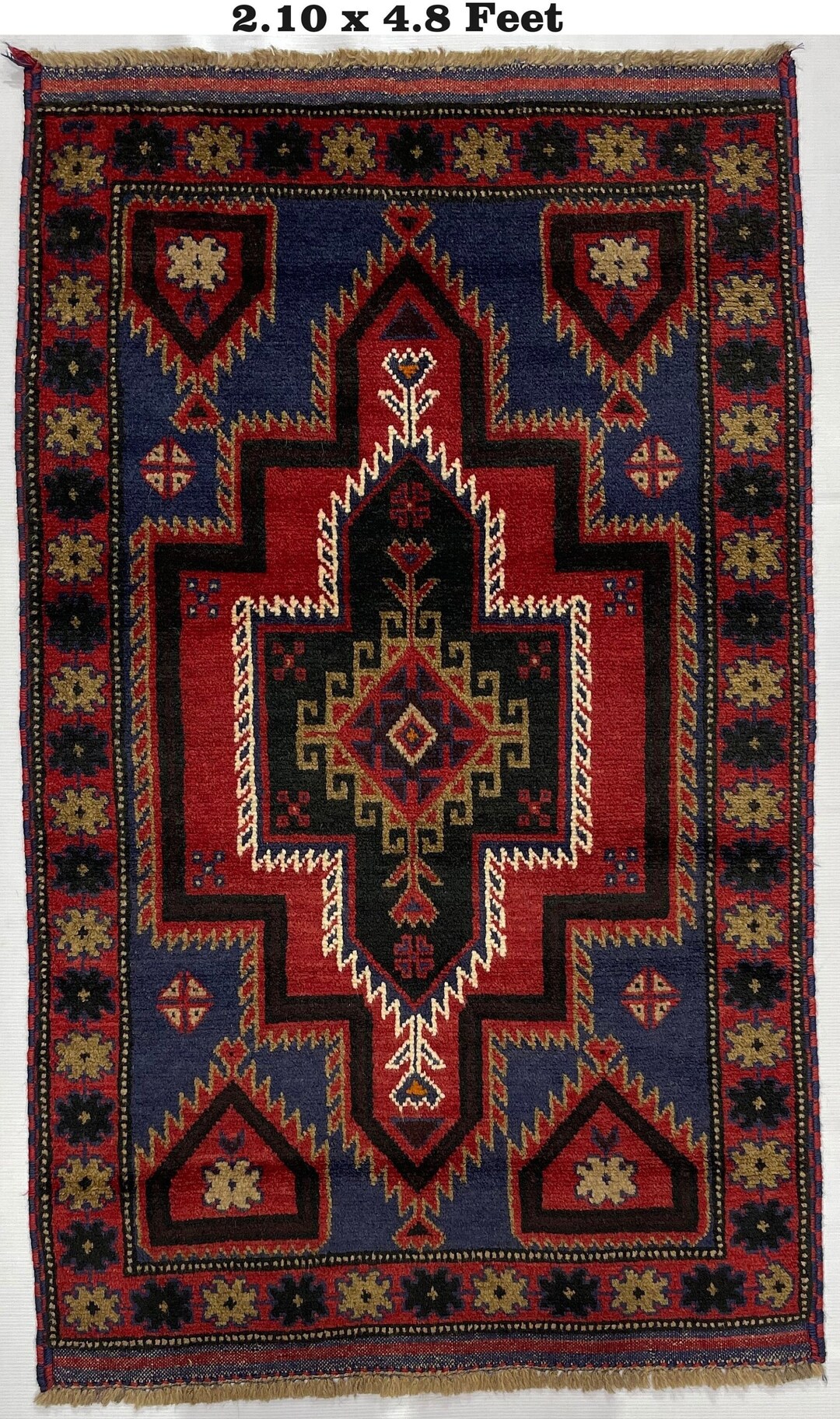 Wholesale Antique Handmade Rug - 3x5 Ft Red Afghan Baluch Soft Wool Rug ...
