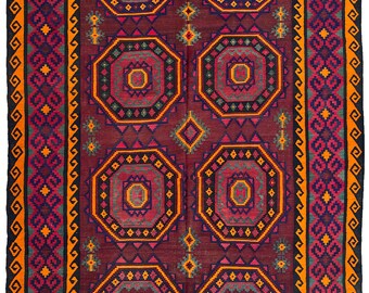 Stunning 8x14 Afghan Extra Large Rug - Faded Antique Tribal Area Rug - Unbelievable Afghan Handmade Art - Living Room - Dining Table 8x13'8