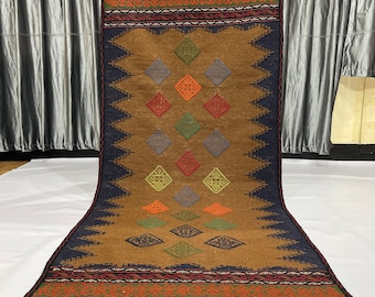 2.11x6.7 ft Afghan Rug, Handmade Rug, 3x7 Tribal Rug, Wool Kilim Rug, Vintage Area Rug, Boho Rug, Living Room Rug, Bedroom Rug, Kids Rug