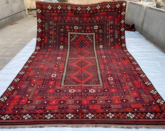10x15 ft Antique Afghan Oversize Handmade Rug - Extra Large Size Organic Natural Veg Dyes Wool Rug 9.6x15.5 ft - Living Room Rug 290x470 cm