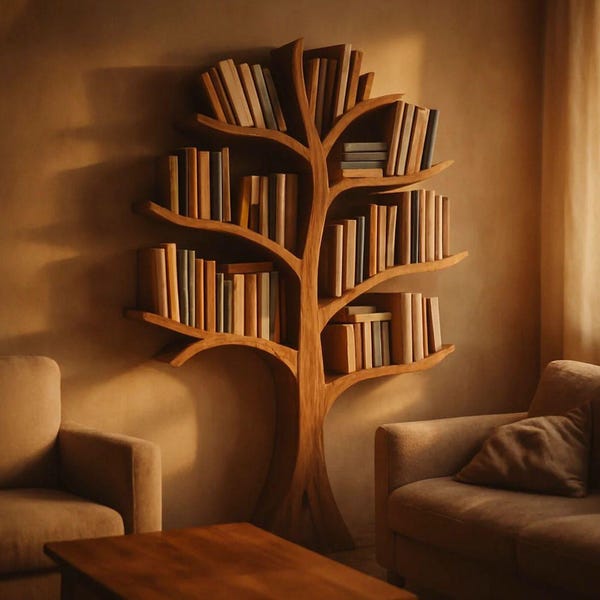 Handcrafted Wooden Tree Art BookShelves