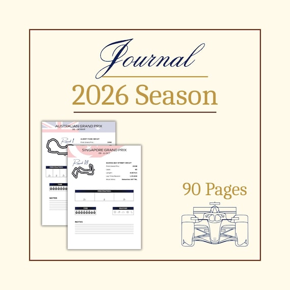 Carnet F1 2026 - Journal de saison (Numérique) | Suivi des Grands Prix, pronostics, résultats & notes - sport auto