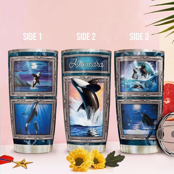 Personalized Killer Whale Tumbler Custom Orca Tumblers Cup Etsy