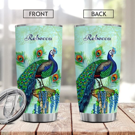 Personalized Peacock Tumbler Custom Peacock Tumblers 20oz Etsy