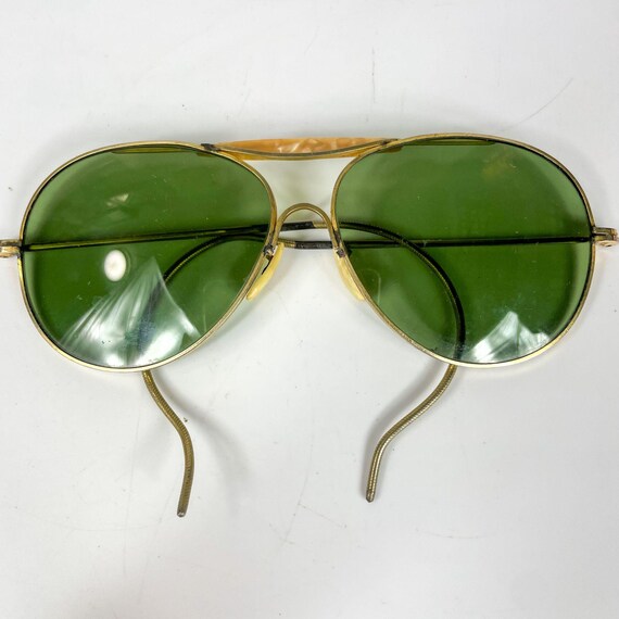 Vintage American Optical Aviator Full View Gold Tone Mother of 