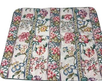 Vintage Croscill Jewel Floral Jacobean Pillow Shams Set Of 2 Standard Size