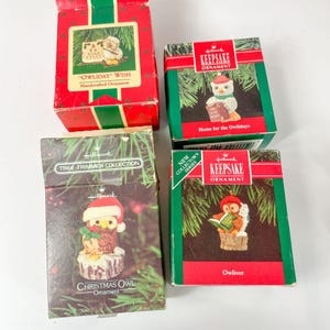 Hallmark Keepsake Christmas Owls Ornaments Collection Set Of 4 Boxes