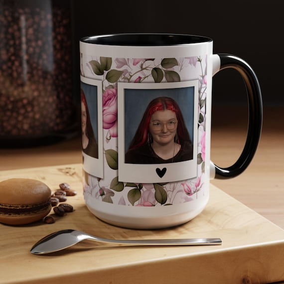 Floral Polaroid Photo Mug Accent Coffee Mug