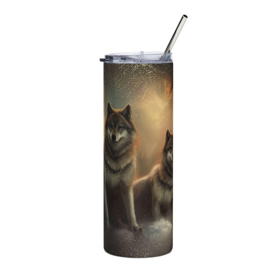 Wolf Portrait Stainless Steel Tumbler | 20oz