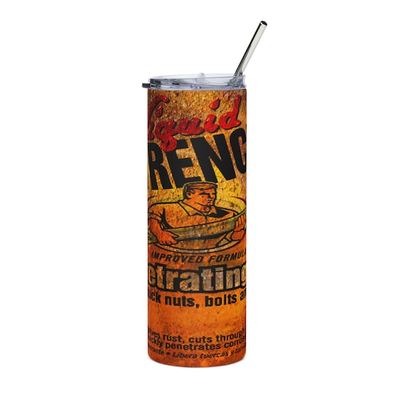 Vintage Rusty Wrench Oil Can Graphic Tumbler | 20oz Stainless Steel