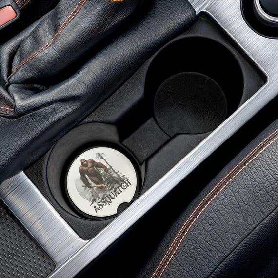 Assquatch Sasquatch Illustration Car Coaster | Soapstone Car Coaster