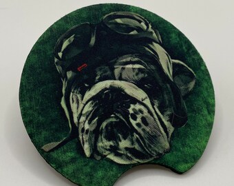Green Bulldog Car Coaster