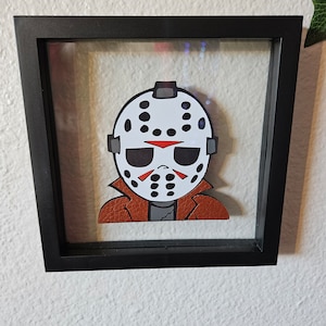 Jason framed art, Vorhees, Friday the 13th, Horror art, 80s horror, slasher film, wall art, camp crystal lake