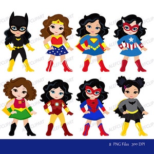Супергеройский клипарт, Супердевушки png, день рождения супергероя, девушки-супергерои, приглашение супердевушек, сублимационный дизайн.