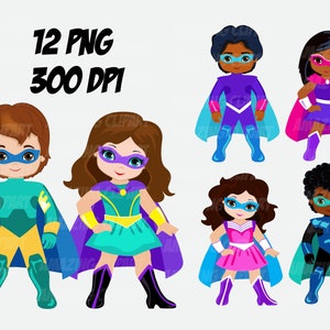 Superhelden Clipart, Superheld png, Superheld Geburtstag, Superhelden Bundle, Superheld Mädchen, Superheld Einladung, Sublimation Design.