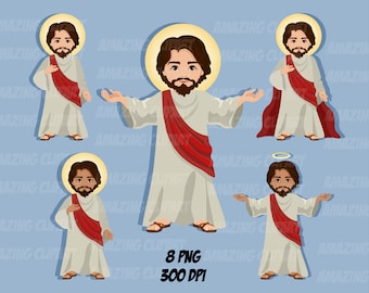 Jesus Christ religious clipart, nativity art, Bible story.  Instant Download - PNG Files