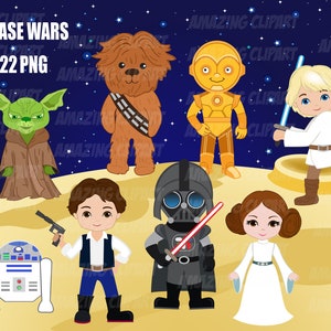 Space Wars. Digital Clip Art. StarWars Party. Planner Stickers