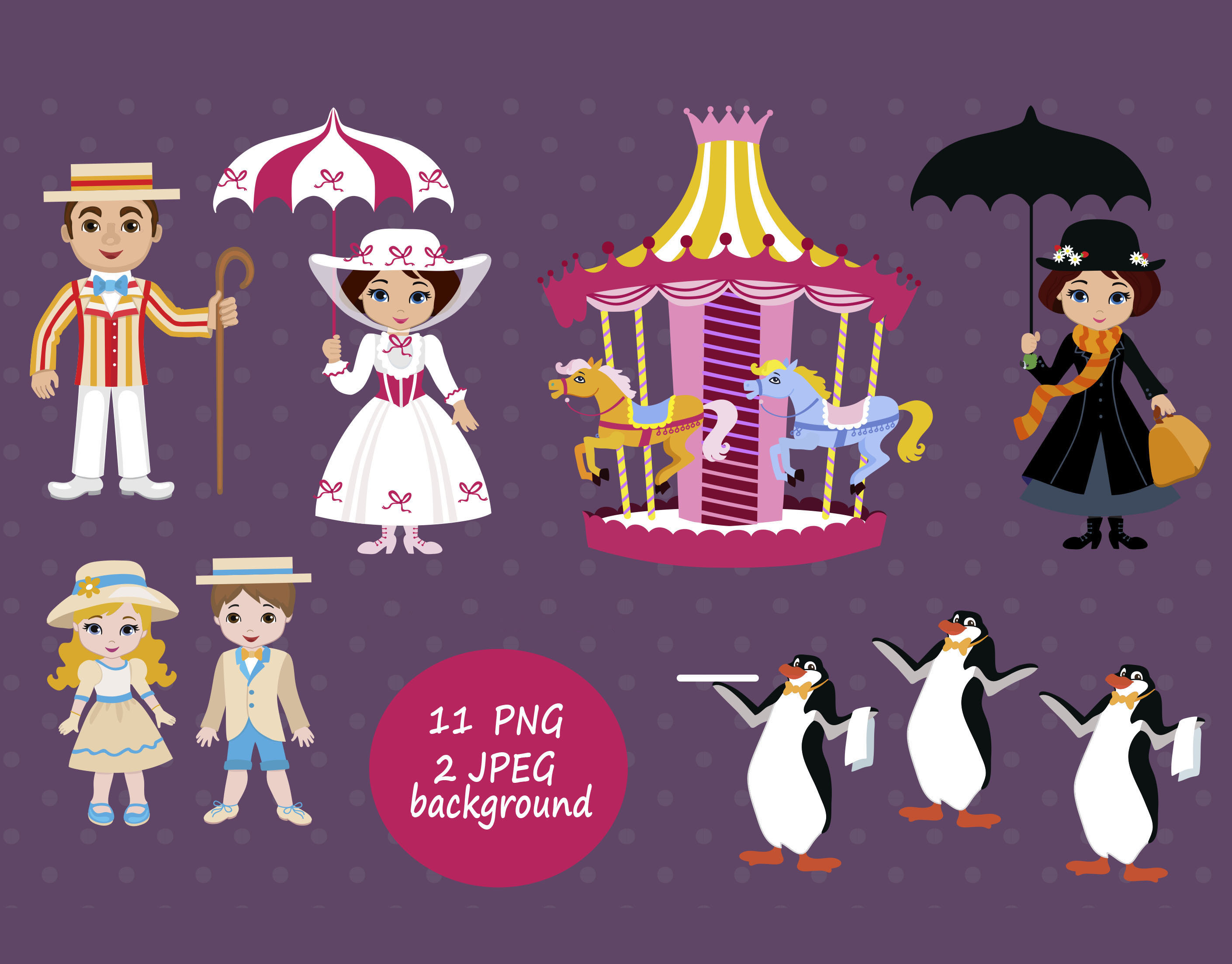 Mary Poppins Carousel Clip Art