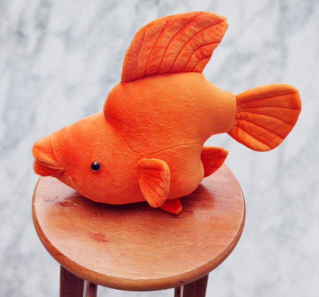 Medium Plush Orange Cichlid Parrot Fish Plush Animal Fish Etsy