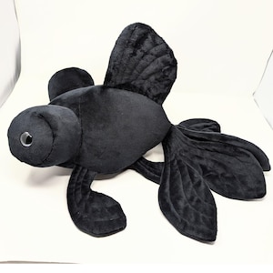 Medium black moor plush goldfish plush toy fish