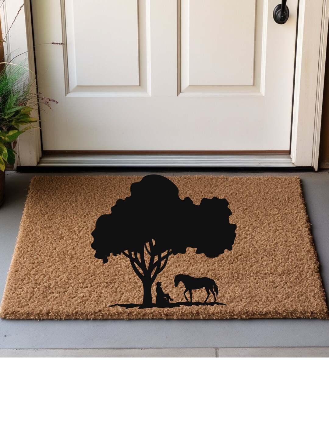 Cowboy Horse Door Mat Doormat Western Etsy