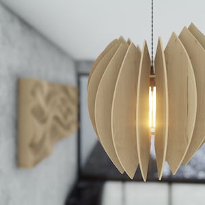 Parametric Wavy Wooden Lighting 04 - Chandelier Model / CNC files for cutting