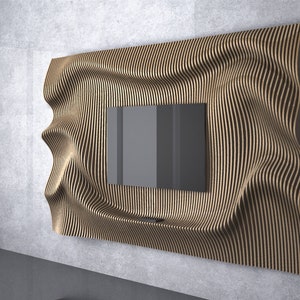 Parametric Wavy Wooden Wall Decor 22 - TV unit 02 / CNC files for cutting