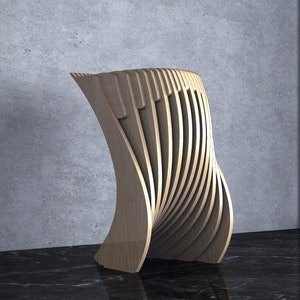 Parametric Wavy Wooden Furniture 25 -  Bar Stool - Chair / CNC files for cutting