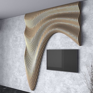Parametric Wavy Wooden Wall Decor - 31 / CNC files for cutting