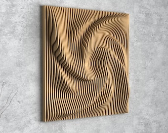 Parametric Wall Art [71] CNC Files | "Twisted" Modern Wooden Wall Panel DXF | Digital Download