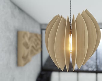 Parametric Wavy Wooden Lighting 04 - Chandelier Model / CNC files for cutting