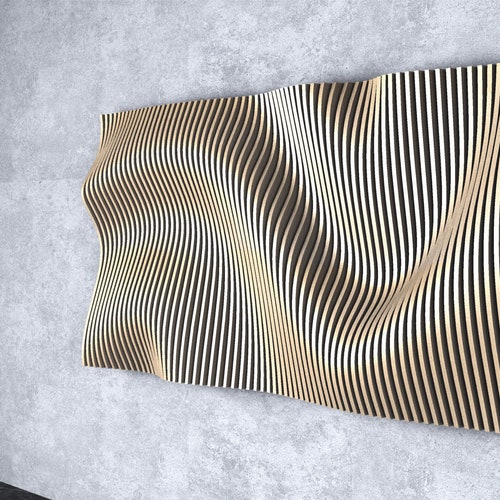 Parametric Wavy Wooden Wall Decor 25 / CNC Files for Cutting - Etsy