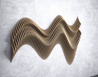 Parametric Wavy Wooden Wall Decor - 24 / CNC files for cutting