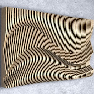 Parametric Wavy Wooden Wall Decor - 37 - CNC files for cutting