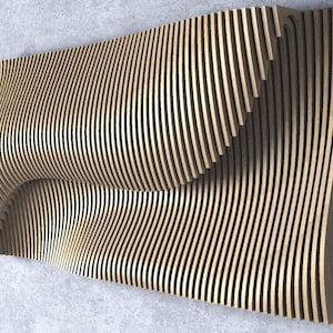 Parametric Wavy Wooden Wall Decor 36 / CNC files for cutting
