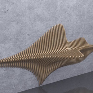 Parametric Wavy Wooden Wall Decor 16 - Wall Shelf Design / CNC files for cutting