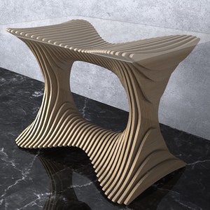 Parametric Wavy Wooden Furniture 18 - Table Design / CNC files for cutting