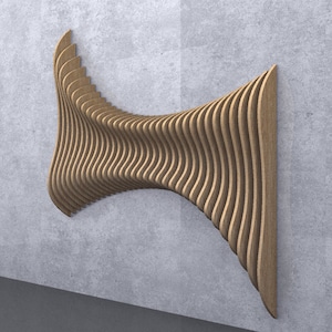 Parametric Wavy Wooden Wall Decor - 10 / CNC files for cutting