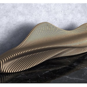 Parametric Wavy Wooden Furniture 33 - Bench Design / CNC files for cutting